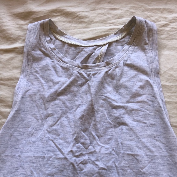 Lululemon All Tied Up Tank Top Open Tie Back Heathered White Heather 6 Small - Picture 6 of 8